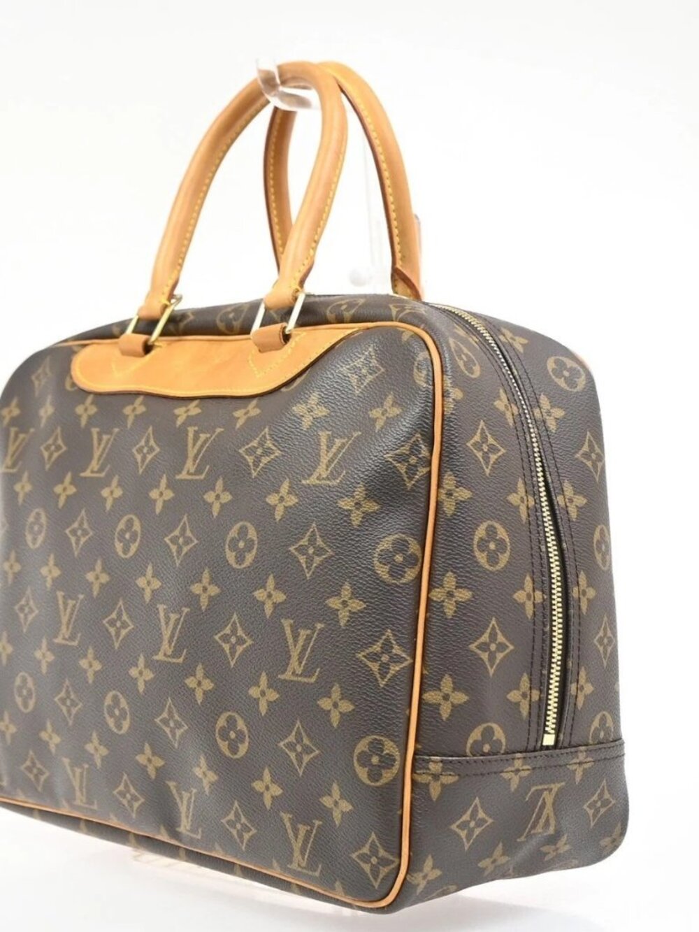 LOUIS VUITTON LV Logo Deauville Hand Bag Monogram Leather Brown M47270 16KD484 - Picture 3 of 15